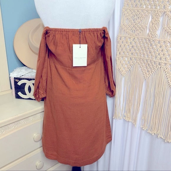 NWT Spell & the Gypsy Rani Mini Dress Rust Linen S - Picture 6 of 14